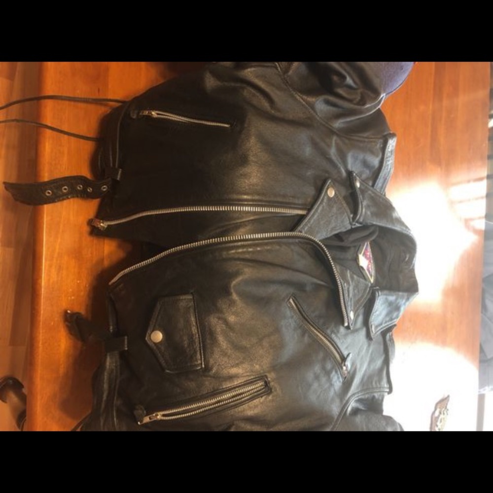 Men’s leather biker jacket